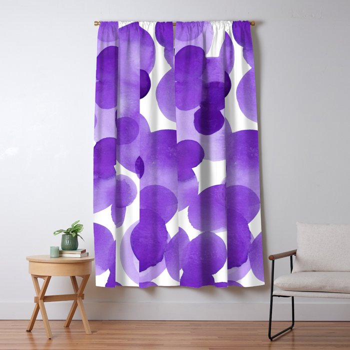 Aubergine Bubbles Abstract Purple Watercolor Painting Blackout Curtain By Pemberleyjones