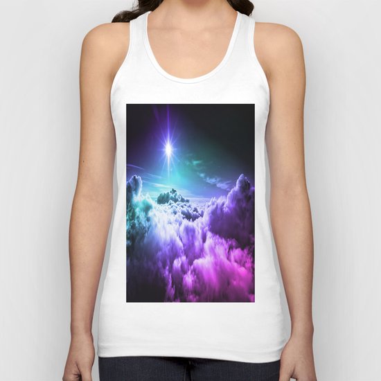 Cool Tone Ombre Clouds Unisex Tank Top