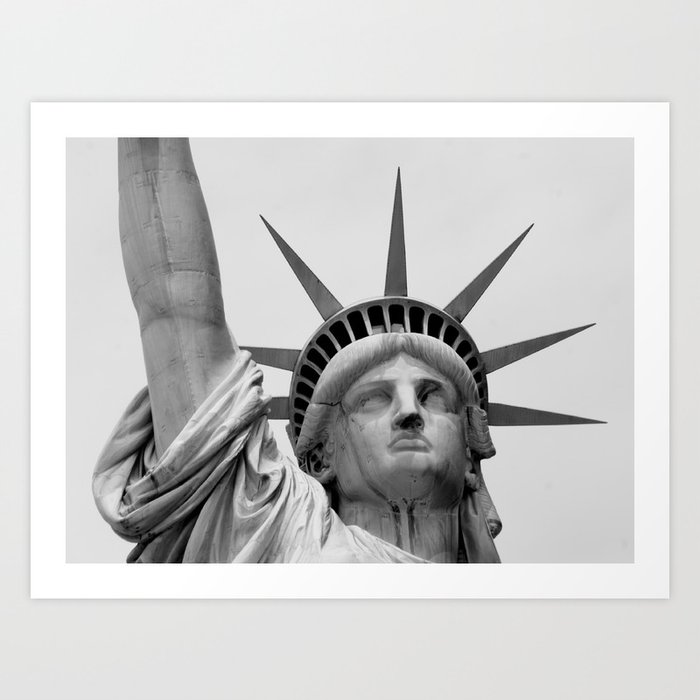 Black and White Statue of Liberty Art Print
