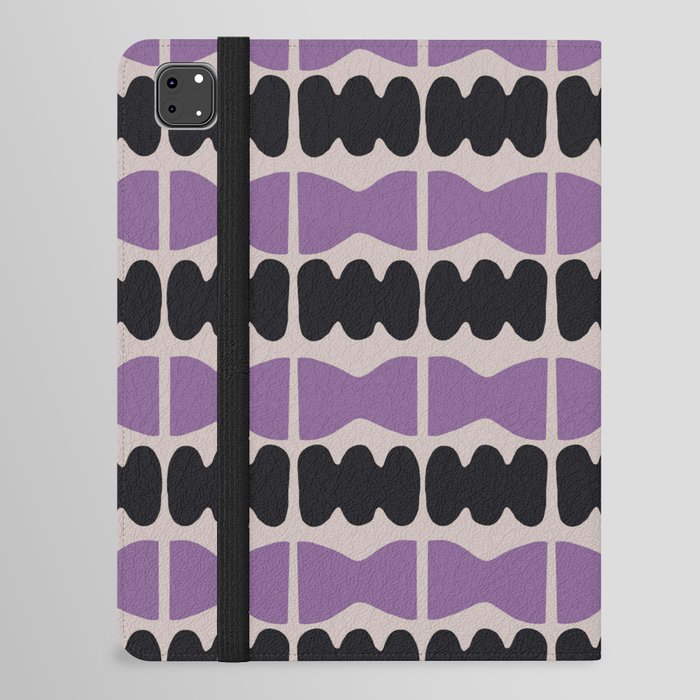 Purple and black repeat pattern var 2 iPad Folio Case