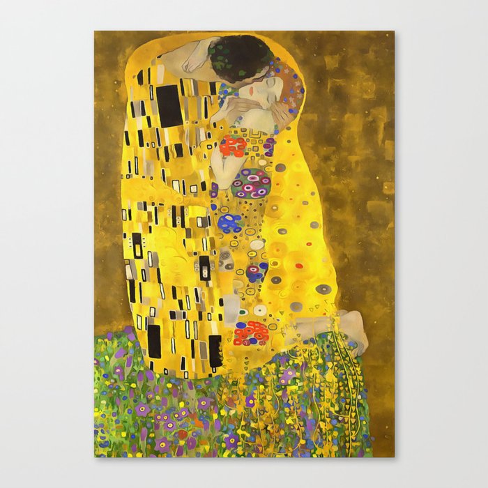 The Lovers Kiss After Klimt Canvas Print
