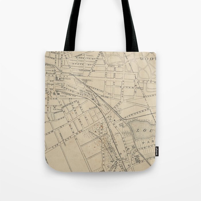 Vintage Map of Saratoga Springs NY (1895) Tote Bag