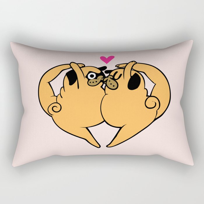 Pug Yoga Valentine Rectangular Pillow