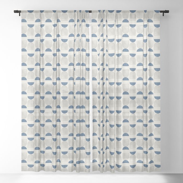 Arch Balance Blue Sheer Curtain