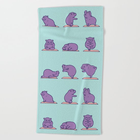 Baby Hippo Yoga Beach Towel