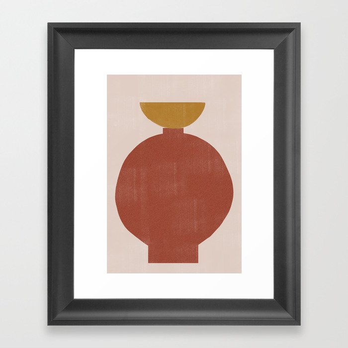 Vase Burnt Orange Object Framed Art Print
