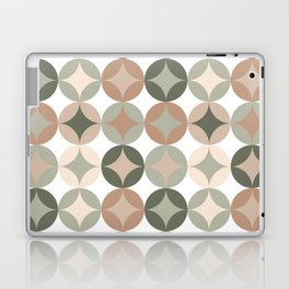 Retro Geometric Pattern Sage Green, Peach and Cream Laptop Skin