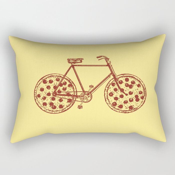 Bicycle with Pepperoni Pizza Tires Rectangular Pillow