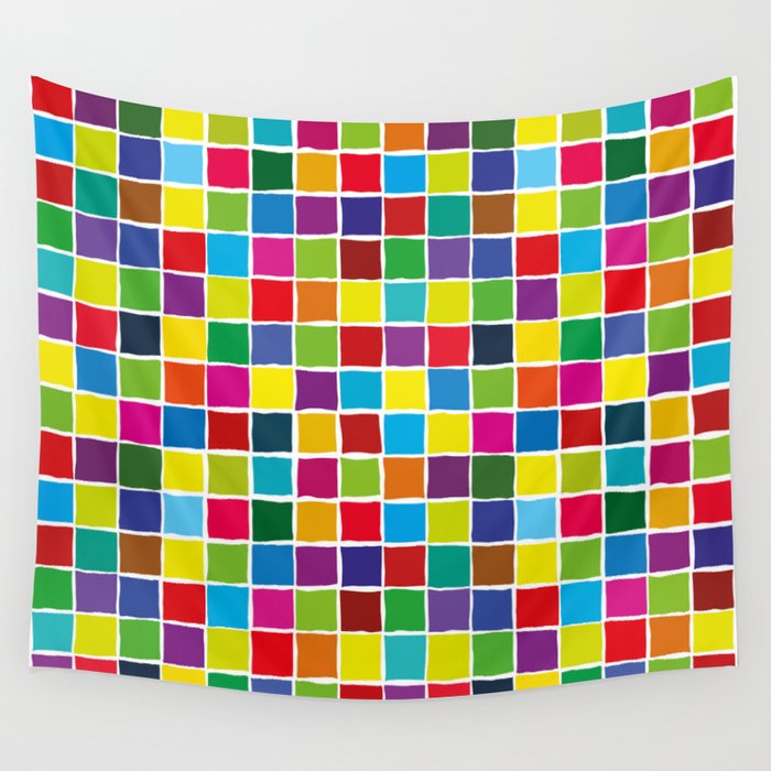 Colorful color squares Wall Tapestry