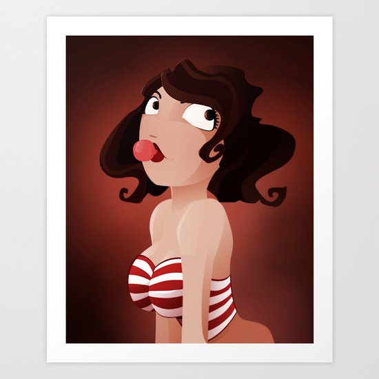 bubblegum girl Art Print