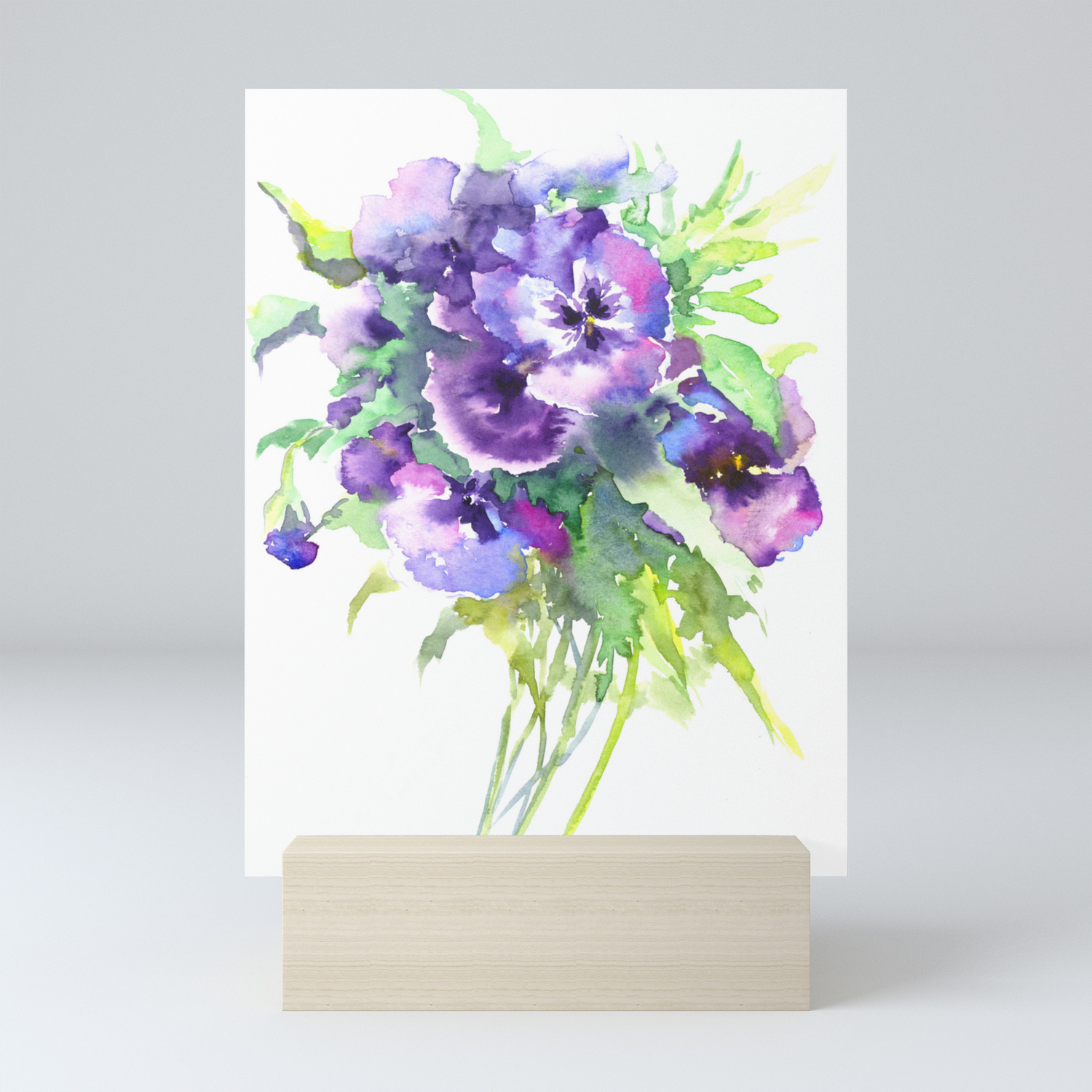 Pansy Flowers Violet Flowers Gift For Woman Design Floral Vintage Style Mini Art Print By Sureart Society6