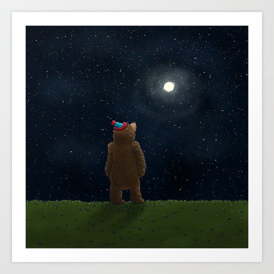 Starry Night Novembear Art Print