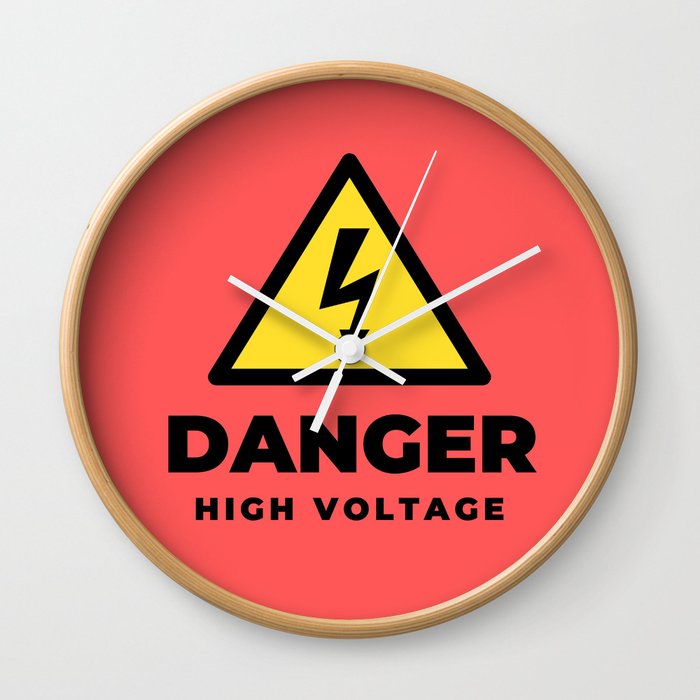 Danger High Voltage Wall Clock