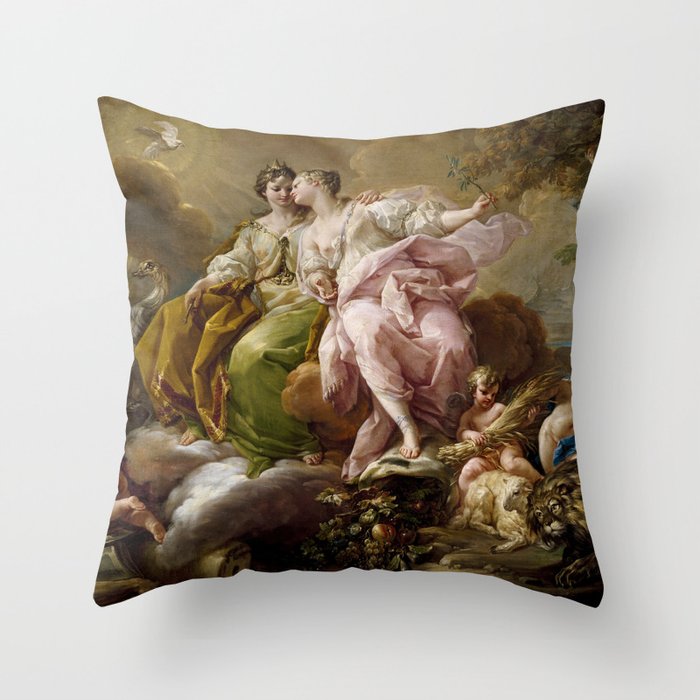 Allegory of Justice and Peace - Corrado Giaquinto Throw Pillow