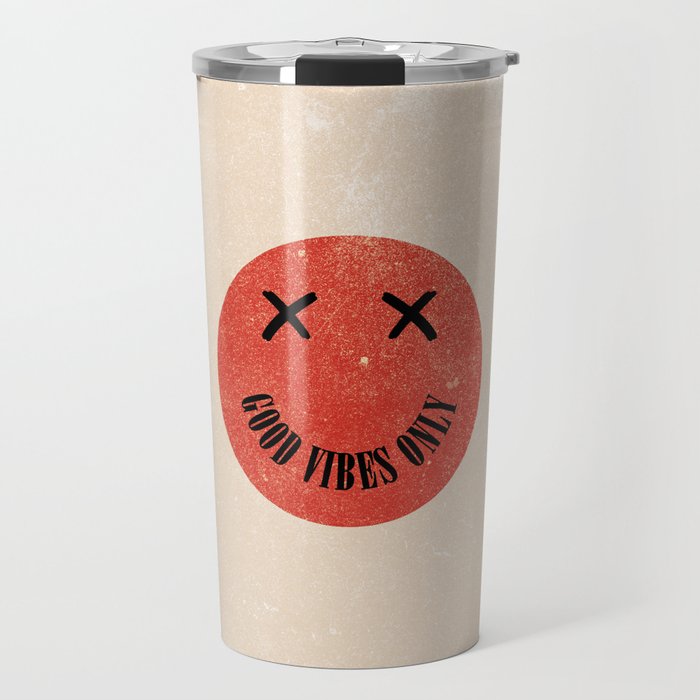 Good Vibes Only (Textured) Smile Quote Travel Mug