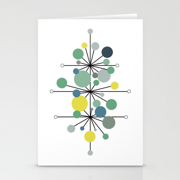 Atomic Age Nuclear Abstract Motif — Mid Century Modern Pattern Stationery Cards