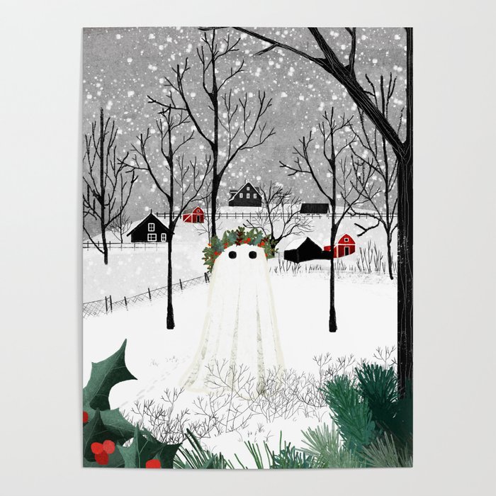 The Holly King Poster | Painting, Digital, Seasonal, Spirit, Holly, Pine, Solstice, Yuletide, Berries, Christmas