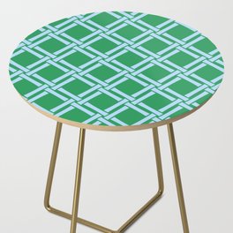 Classic Bamboo Trellis Pattern 222 Blue and Green Side Table