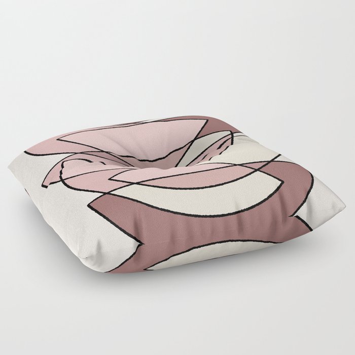 Abstract Geometric Earthy Neutral tones shapes Floor Pillow