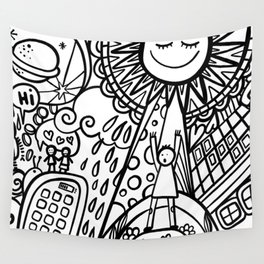 Comic Doodle Wall Tapestry