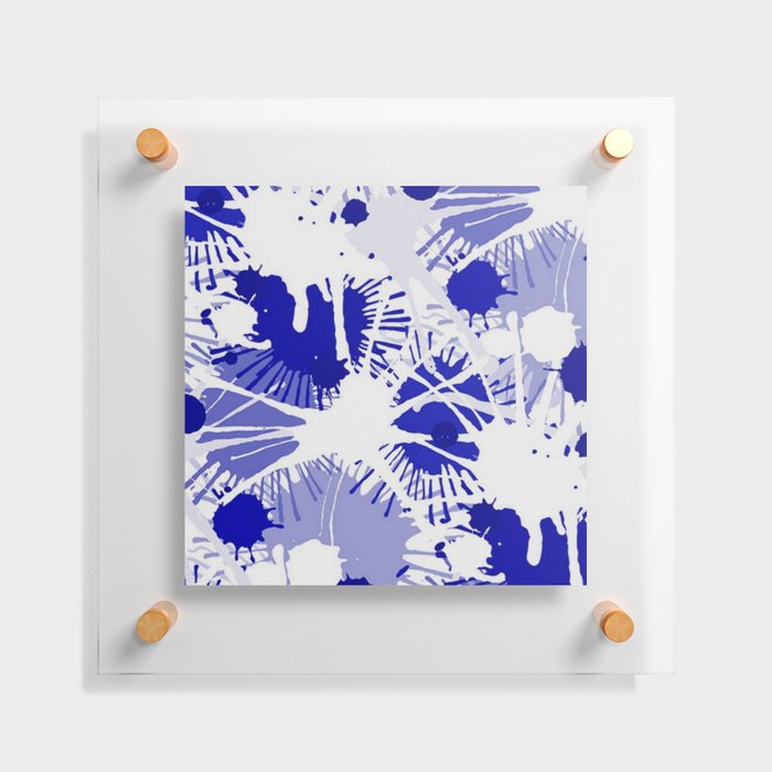 Paint Splash White Periwinkle Blue Floating Acrylic Print