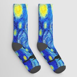 Vincent van Gogh (Dutch, 1853-1890) - The Starry Night - 1889 - Post-Impressionism - Cloudscape - Oil - Digitally Enhanced Version - Socks