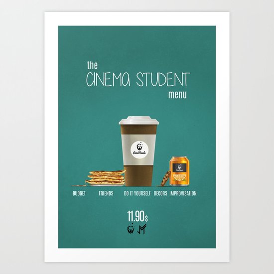 Cinema student menu Art Print