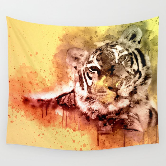 Vintage tiger tapestry best sale