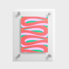 Pop Swirl Funky Colorful Wavy Abstract Pattern Red Green Pink Yellow Floating Acrylic Print