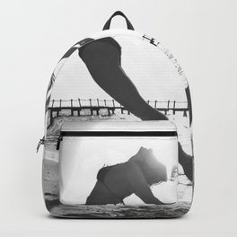 I heart you; two young women jumping at the beach to form a heart black and white photograph - photography - photographs wall decor Backpack | Photograph, Iheartyou, Black And White, Heart, Female, Liberation, Photo, Black, Photographs, Girlpower 