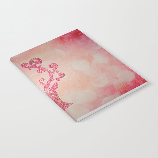 Pink sparkling glitter deer - Sparkle Effect Notebook