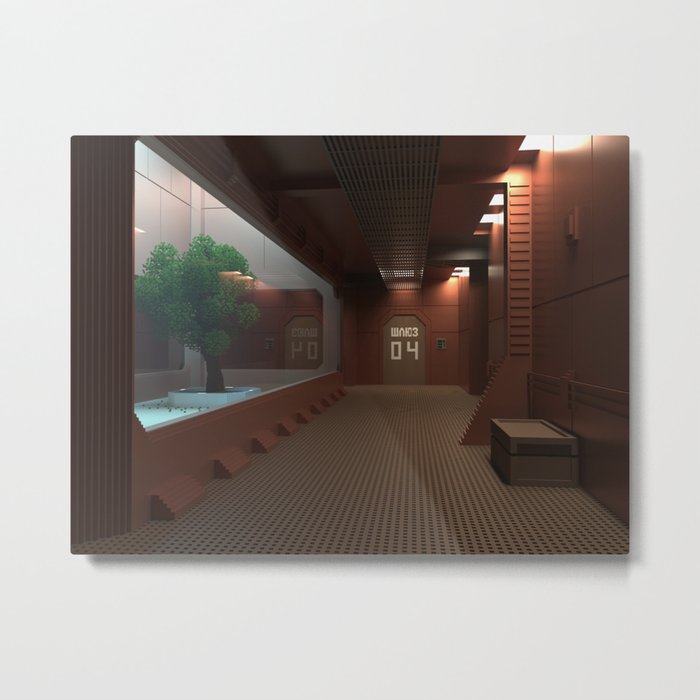 Spaceship Interior Voxelart Metal Print By Avlbel