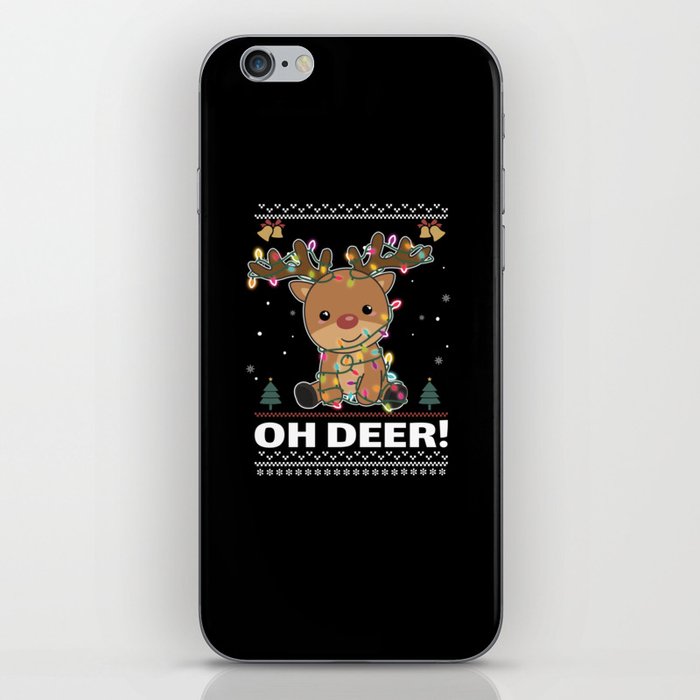 Oh Deer Funny Reindeer Deer Pun christmas iPhone Skin