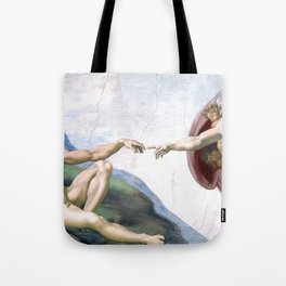 Michelangelo - Creation of Adam - Sistine Chapel - Artwork Tote Bag