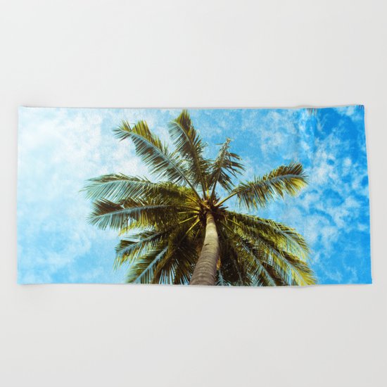 Palm Trees In The Sky Beach Towel