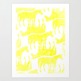 Forever Yellow Unicorn Art Print