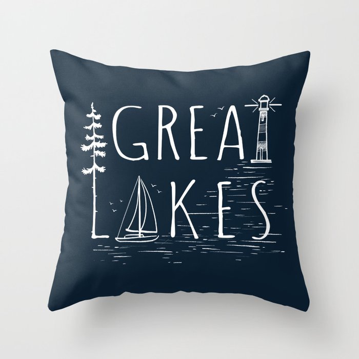 Great Lakes Throw Pillow
