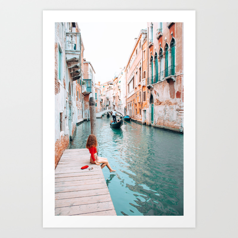 Gondola Fabric Shower Curtain Venice Italy Canal European Romantic Travel 