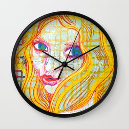 Pop Kiss Wall Clock | Stencil, Painting, Pattern, Bigeyes, Kiss, Kissyface, Lips, Katehudson, Prettygirls, Ink 
