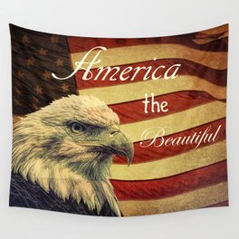 America The Beautiful Rustic Flag A109 Wall Tapestry America The Beautiful Rustic Flag A109 Wall Tapestry