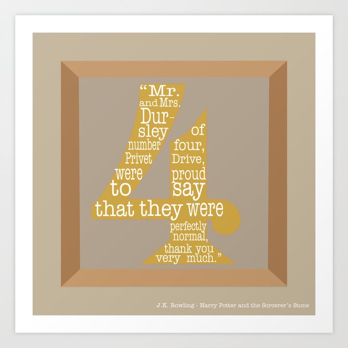 Mr.and Mrs. Dursley Quote Art Print by PhantomInk Society6