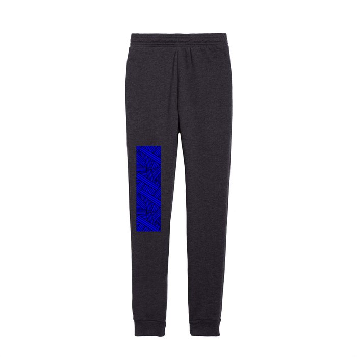 Sketchy Abstract (Black & Blue Pattern) Kids Joggers