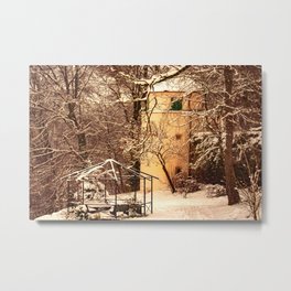 Wintry mood at the castle garden of Laupheim Metal Print | Castlegarden, Landschaft, Snow, Nature, Cold, Schnee, Europa, Europe, Landscape, Schlossgarten 