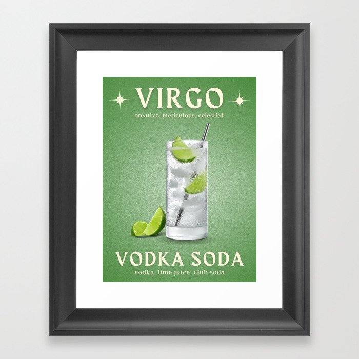 Virgo Zodiac Sign Cocktail  Framed Art Print