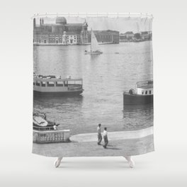 Panoramic view of Venice, Italy, 1950 Shower Curtain