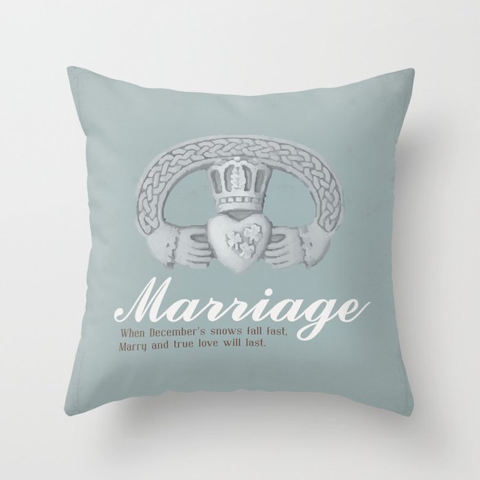 December Marriage Throw Pillow