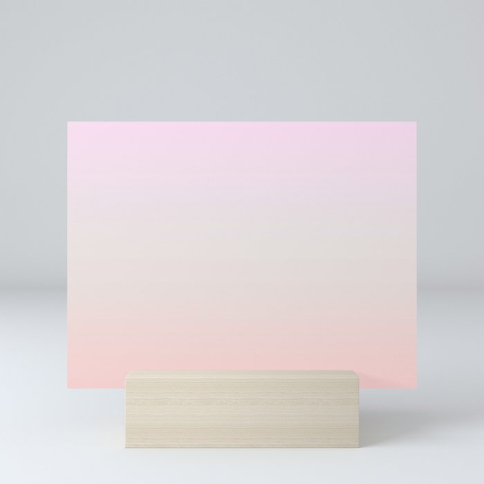 Pastel Millennial Pink Beige Ombre Gradient Pattern Mini Art Print