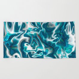 Teal Abstract Beach Towel | Painting, Gleem, Teal, Digital, Abstract, Ginaleemanley, Acrylic, White 