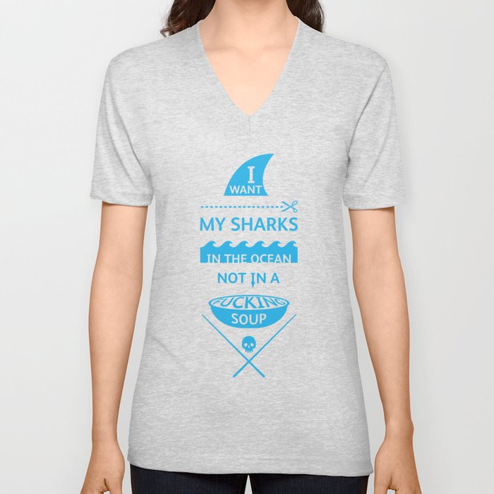 Stop shark finning V Neck T Shirt
