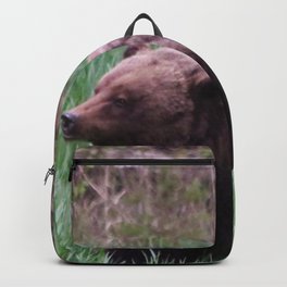 Rocky Mountain Grizzly (Bear) Backpack | Mammal, Greengrass, Wildanimal, Bearandgrass, Grizzlybear, Rockymountainbear, Graphicdesign, Brownbear, Animal Lovers, Animal 